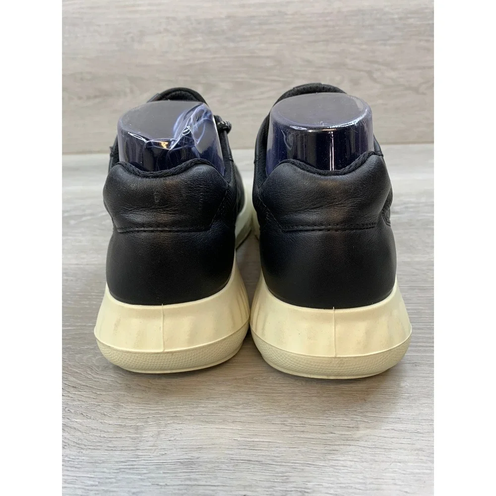 ECCO Women's Black Leather‎ Low Top Sneakers Comfort Shoes 38 EU 7-7.5 US